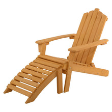 Giantex Wood Adirondack Chair w/ Ottoman Outdoor Patio Deck Garden Lounge Furniture