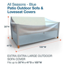 Budge All-Seasons Outdoor Patio Sofa Cover, Extra Extra Large (Blue)