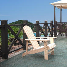 Songsen Outdoor Log Wood Adirondack Lounge Chair Patio Deck Garden Furniture - Natural