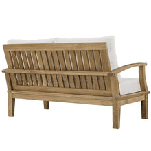 Modway Marina Teak Wood Outdoor Patio Loveseat in Natural White