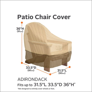 Classic Accessories Veranda Adirondack Patio Chair Cover - Durable and Water Resistant Outdoor Chair Cover, Standard (71932)