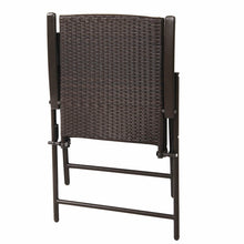 PHI VILLA Patio Rattan Folding Chair Indoor Outdoor Wicker Chair, 2 Pack