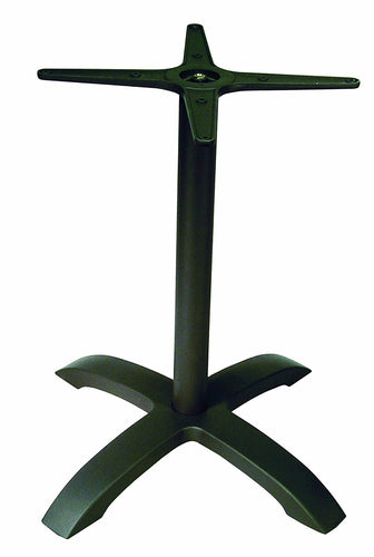 ATC Jennifer-4 Black Pepper Powder-Coated Cast Aluminum Table Base, Bar H, 26" L x 26" W x 42" H