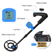 Easy to Operate LCD Metal Detector for Kids and Adults, Sound Mode, LCD Alert, Light Weight, Perfect for Beginners, Find Artifacts, Gold, Coins, Antiques-Blue/Black