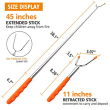 Marshmallow Roasting Sticks,Set of 10 Pack 42&ldquo; Telescoping Smores Skewers Hot Dog Extending Stainless Steel Forks for Camping, Campfire, Bonfire Kids