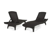 Keter Pacific 2-Pack All-weather Adjustable Outdoor Patio Chaise Lounge Furniture, Graphite