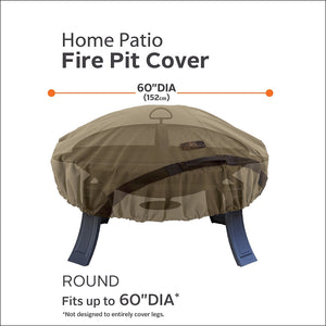 Classic Accessories Hickory Heavy Duty Round Fire Pit Cover - Durable and Water Resistant Patio Cover, Large (55-198-012401-EC)