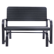 Giantex Swing Glider Porch Chair Steel, Patio Loveseat Bench for 2 Person, Rocking Glider Bench Seating