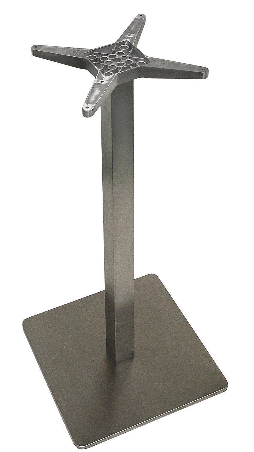 ATC Futura Square Stainless Steel Low Profile Table Base, Bar H, 18" x 18" Base x 40" H