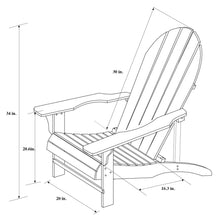 AZBRO Outdoor Wooden Adirondack Chair Lawn Patio Deck Garden Furniture, Red