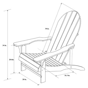 AZBRO Outdoor Wooden Adirondack Chair Lawn Patio Deck Garden Furniture, Red