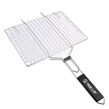 E-TECHING Portable Stainless Steel BBQ Barbecue Grilling Basket with Wooden Handle