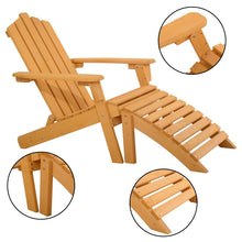 Giantex Wood Adirondack Chair w/ Ottoman Outdoor Patio Deck Garden Lounge Furniture