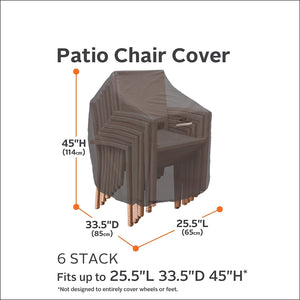 Classic Accessories Ravenna Stackable Patio Chair Cover - Premium Outdoor Furniture Cover with Durable and Water Resistant Fabric (55-179-015101-EC)