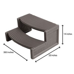 Confer Plastics Resin Multi Purpose Spa Hot Tub Handi-Step Steps, Gray | HS2-LBG