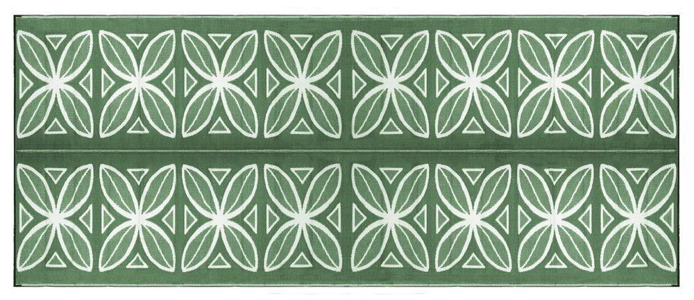 Camco 42830 Reversible Outdoor Mat (8' x 20', Green Botanical)