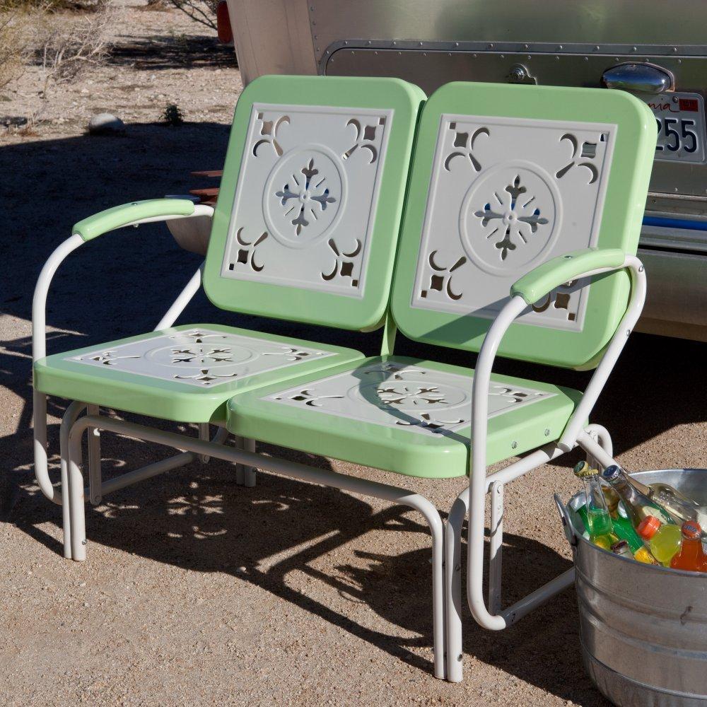 Coral Coast Paradise Cove Retro Metal Outdoor Glider Loveseat