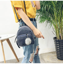 Basilion Cloth Fabric Ladies Backpack Mini Student Bags Casual Shoulder Bag