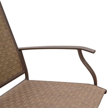 HollyHOME Patio Swing Glider Bench for 2 person, Garden Chair Rocking Loveseat, All Weatherproof, Brown