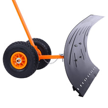 Snow Shovel, Ohuhu Adjustable Wheeled Snow Pusher, Heavy Duty Rolling Snow Plow Shovels, Efficient Snow Plow Snow Removal Tool【UPGRADED VERSION】