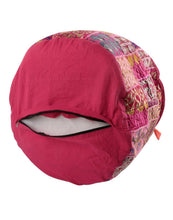 Pouffe Indian Ottoman Pouf Cover Pink Decorative Foot Stool Covers Handmade Round Cotton Pouf Ottomans Comfortable Embroidered PatchWork Traditional Home D&eacute;cor Living Room Floor Cushion By Rajrang