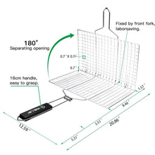 E-TECHING Portable Stainless Steel BBQ Barbecue Grilling Basket with Wooden Handle