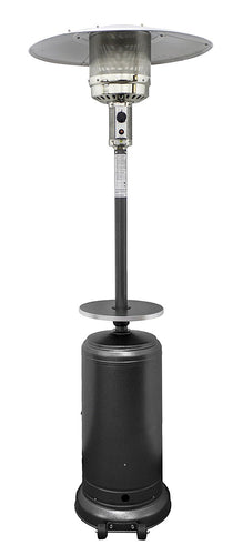 AZ Patio Heaters HLDS01-WCBT Tall Patio Heater with Table, 87-Inch, Hammered Silver