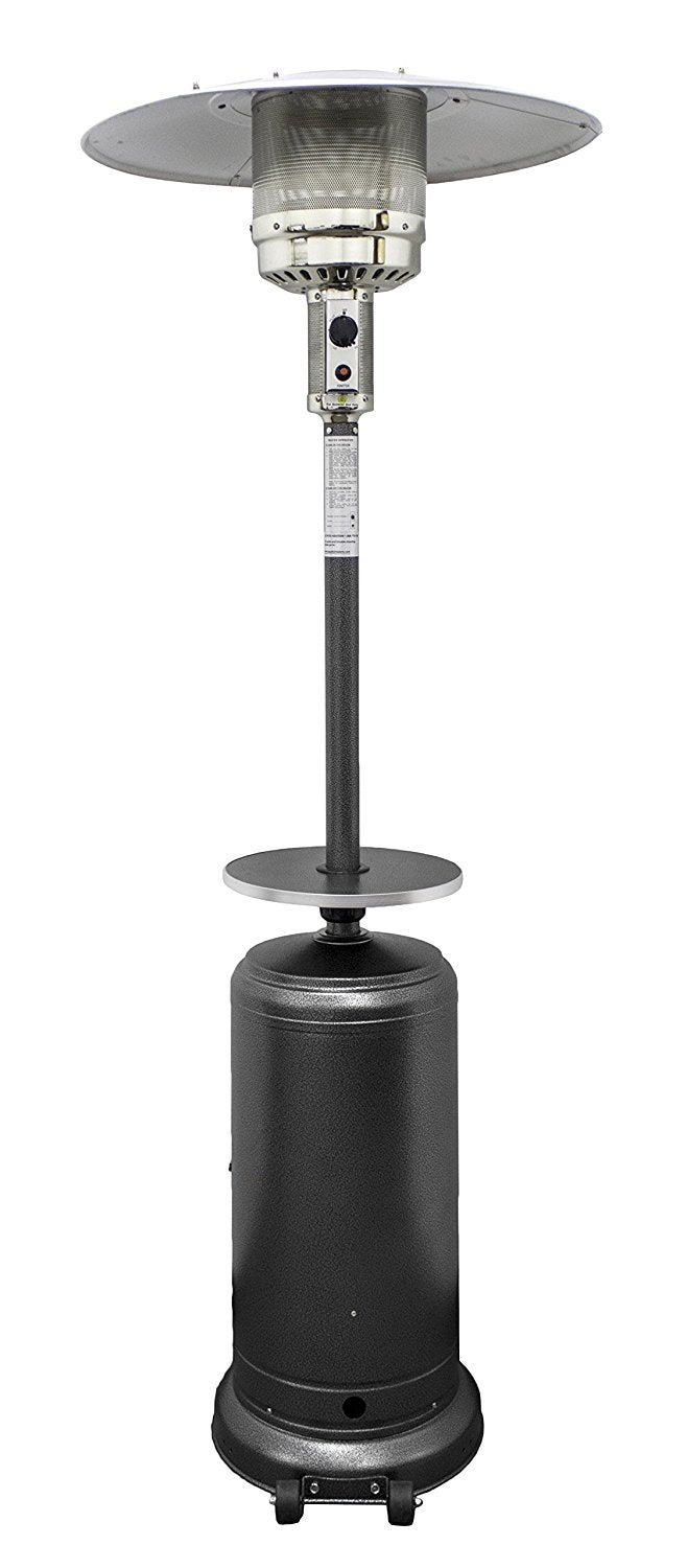 AZ Patio Heaters HLDS01-WCBT Tall Patio Heater with Table, 87-Inch, Hammered Silver