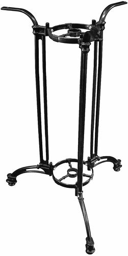 ATC Andalusia Black Cast Aluminum 3-Leg Round Table Base, Bar Height, Accommodates Umbrella, 19" D x 42" H