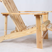 Wooden Adirondack Chair Painted With Clear Lacquer With Adjustable Footstool