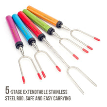 CarryLuxe Marshmallow Roasting Sticks,Extendable 34&quot; Stainless Steel Skewers (5 Colors)