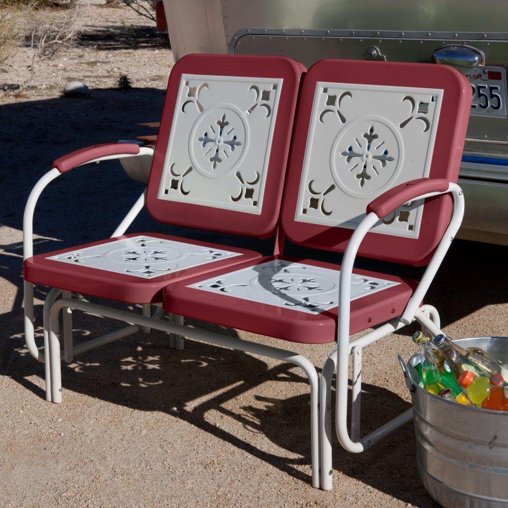 Coral Coast Paradise Cove Retro Metal Outdoor Glider Loveseat