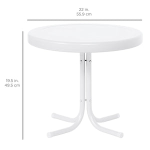 Best Choice Products 22in Modern Round Metal Side Table w/ UV and Weather Resistant Finish - White