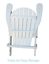Phat Tommy Recycled Poly Resin Folding Deluxe Adirondack Chair &ndash; Durable and Patio Furniture, White
