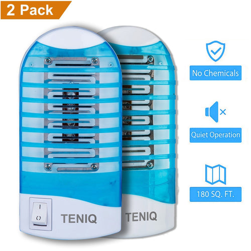 Bug Zapper Electronic Insect Killer, Indoor Mosquito Killer Lamp,Eliminates Most Flying Pests! Teniq Night Lamp Ideal for Bedroom (pack of 2)