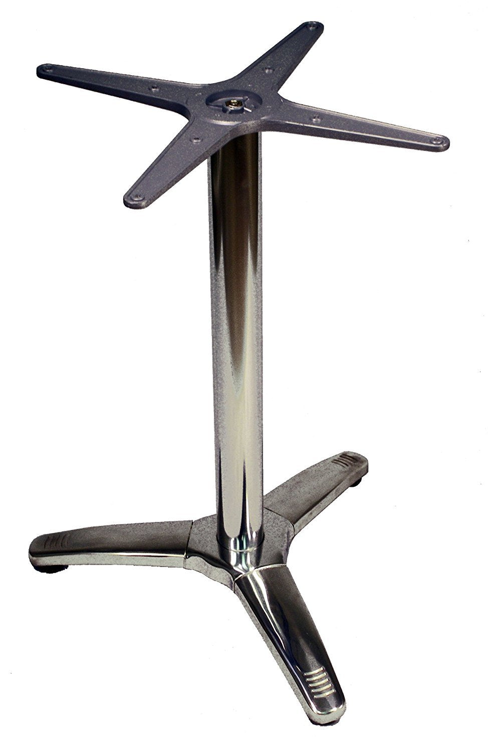 ATC Econox Stainless Steel Clad 3-Leg Table Base with Aluminum Column and Spyder, 18" L x 18" W x 27-1/2" H