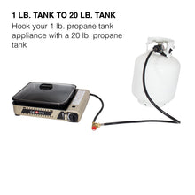Gas One Propane Adapter 1lb to 20lb Converter / 16.4 oz to 20 lb Propane Tank Adapter CSA Certified QCC1/ Type 1 (12ft)