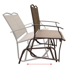 HollyHOME Patio Swing Glider Bench for 2 person, Garden Chair Rocking Loveseat, All Weatherproof, Brown
