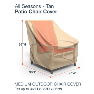 Budge All-Seasons Patio Chair Cover, Medium (Tan)