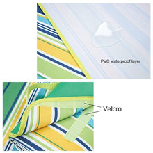 Outmall Beach Blanket, Portable Foldable Waterproof Sandproof Mat Outdoor Travel Camping Picnic Blanket Tote for BBQ Hiking Backyard Grass Sports and Games - 79" L x 57" W Size (Green Stripe)