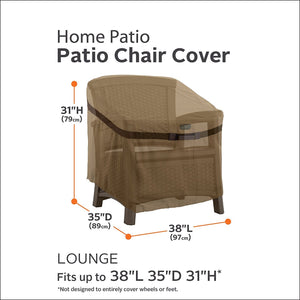 Classic Accessories Hickory Heavy Duty Patio Lounge Chair Cover - Durable and Water Resistant Patio Set Cover (55-206-012401-EC)