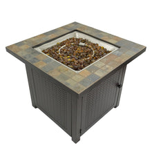 AZ Patio GFT-60843 30&quot; Propane Square Slate Fire Pit, Slate Top