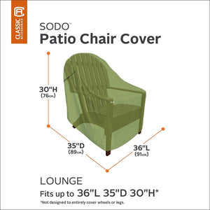 Classic Accessories Sodo Patio/Outdoor Lounge Chair Cover - Tough and Weather Resistant Patio Set Cover, Herb (55-363-011901-EC)