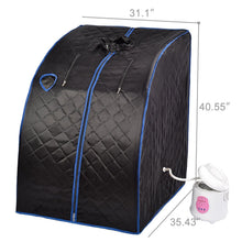 SUNCOO 2L Portable Home Steam Sauna Spa Full Body Slimming Loss Weight Detox Therapy (Black)
