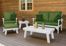 Highwood Pocono Deep Seating Ottoman, Charleston Green with Sunbrella Dupione Bamboo Cushions