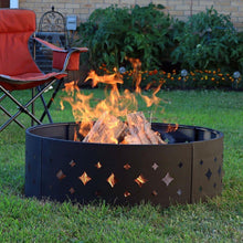 Sunnydaze Heavy Duty Diamond Campfire Ring, 36 Inch Diameter