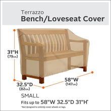 Classic Accessories 55-914-022001-EC Terrazzo Patio Bench/Loveseat Cover, Small