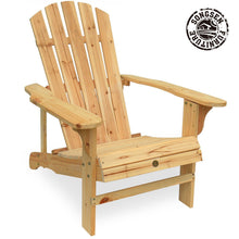 Songsen Outdoor Log Wood Adirondack Lounge Chair Patio Deck Garden Furniture - Natural