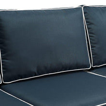 Crosley Furniture Bradenton Outdoor Wicker Patio Sofa with Cushions - Navy