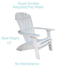 Phat Tommy Recycled Poly Resin Folding Deluxe Adirondack Chair &ndash; Durable and Patio Furniture, White